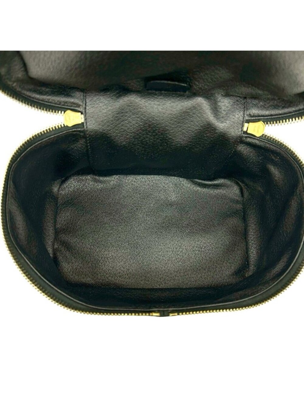 Celine Vintage Macadam Blason Pattern Leather Handbag Vanity Makeup Box Black - Picture 10 of 10